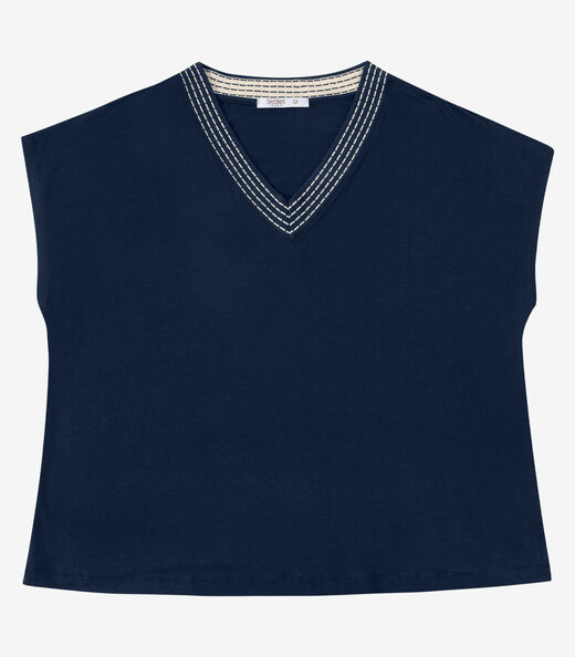 Blusa Feminina Manga Morcego Secret Glam Azul