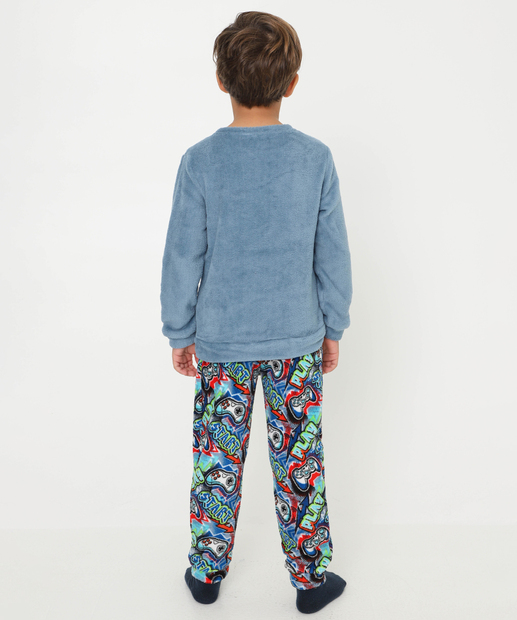 Pijama Infantil Game Marisa Tam 04 ao 10 Azul