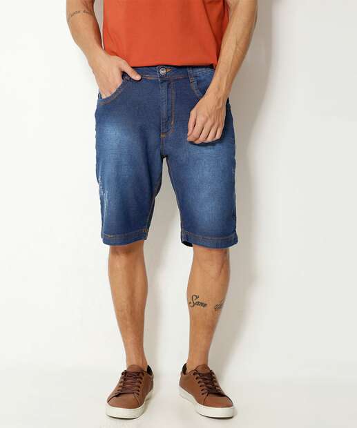 Bermuda Masculina Jeans Bolsos  