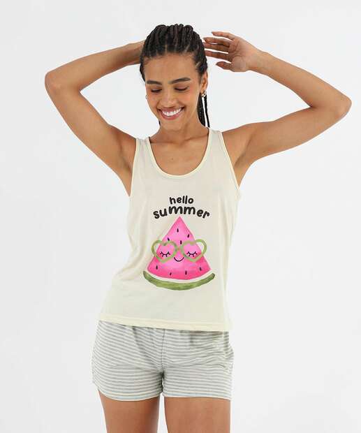 Image_Pijama Feminino Nadador Melancia Marisa Verde