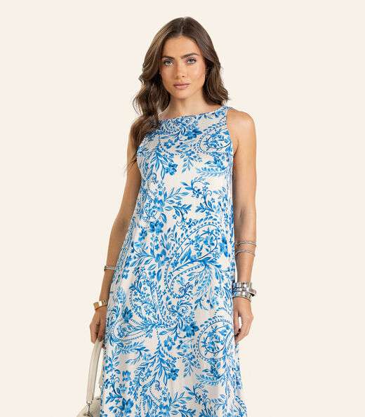 Vestido Viscose Khyara Longo Feminino Endless Bege