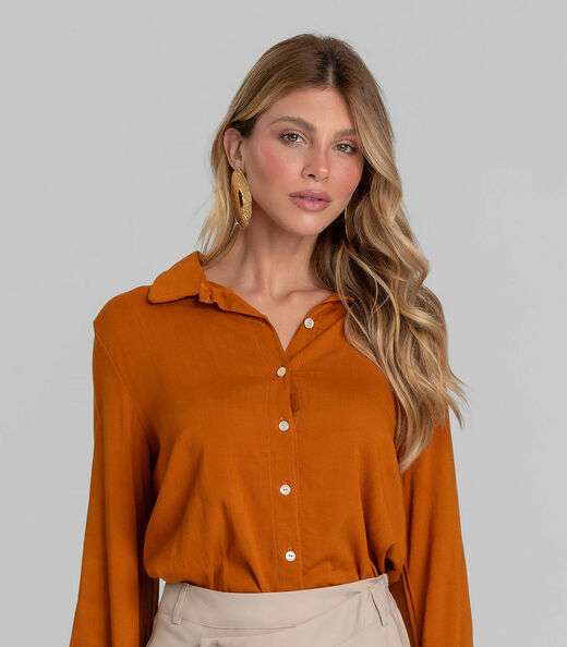 Image_Camisa Feminina de Tecido Dianna Marrom