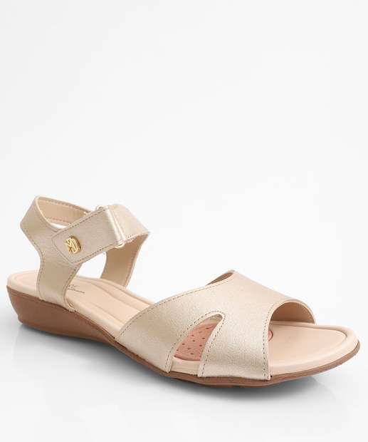 Image_Sandália Feminina Rasteira Tiras Modare Dourado