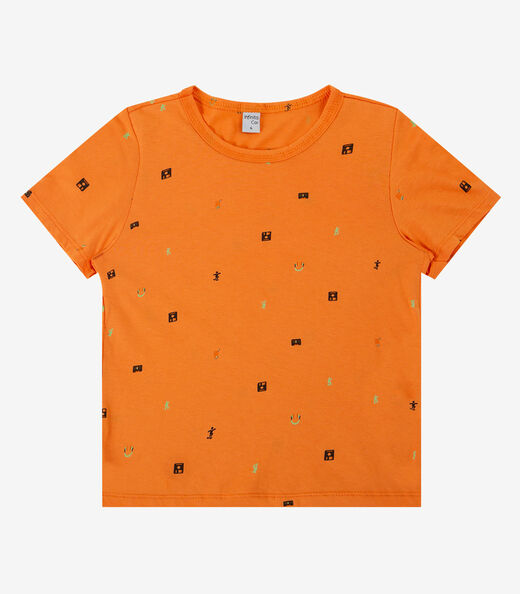 Camiseta Infantil Masculina Infinita Cor Laranja
