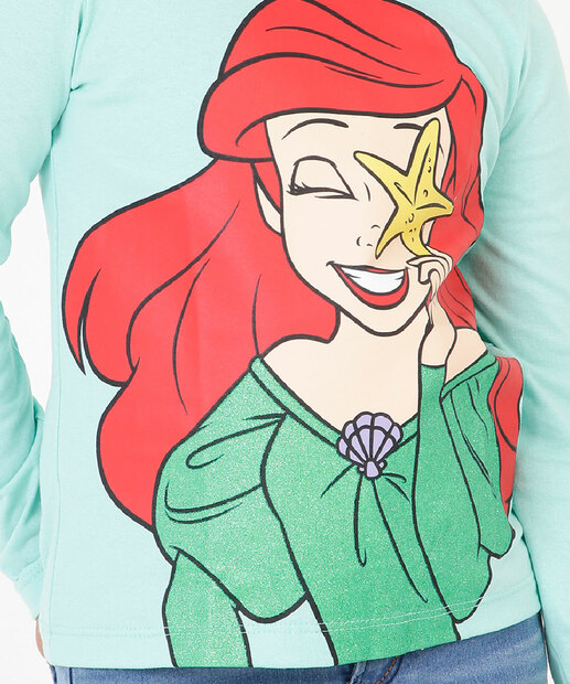 Camiseta Infantil Princesa Ariel Disney Tam 4 a 10