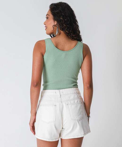 Short Saia Feminino Sarja Off White