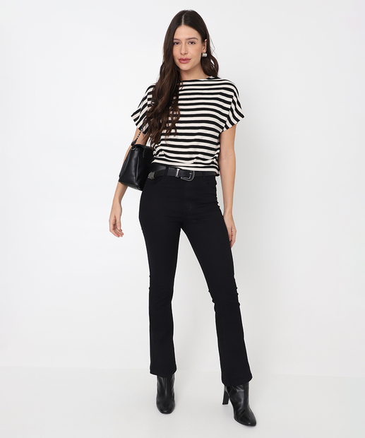 Blusa Feminina Listrada Textura Marisa Off White
