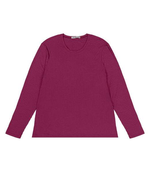 Blusa Manga Longa Ribana Canelada Secret Glam Vermelho