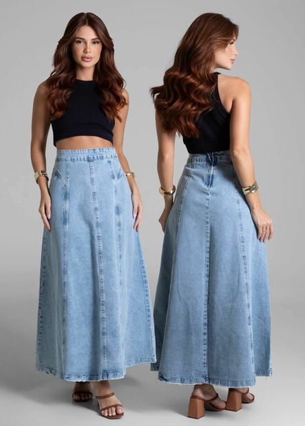 Saia Jeans Sawary Midi - 281999