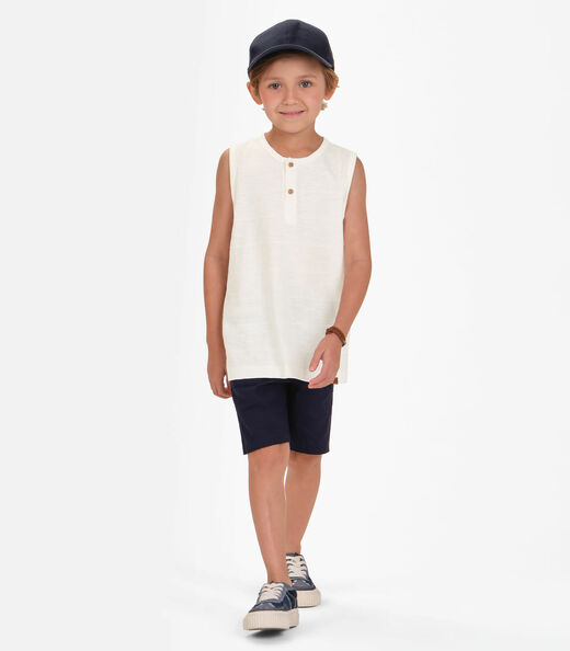 Regata Masculino Meia Malha Maquinetada Trick Nick Bege