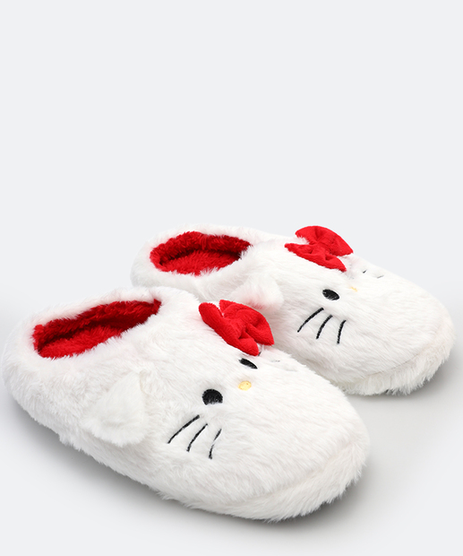 Pantufa Feminina Hello Kitty Branco