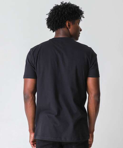 Camiseta Masculina Estampa Frontal Gangster Preto