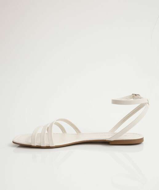 Sandália Feminina Rasteira Via Uno Off White