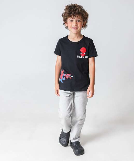 Camiseta Infantil Homem Aranha Marvel Tam 4 a 10 Preta