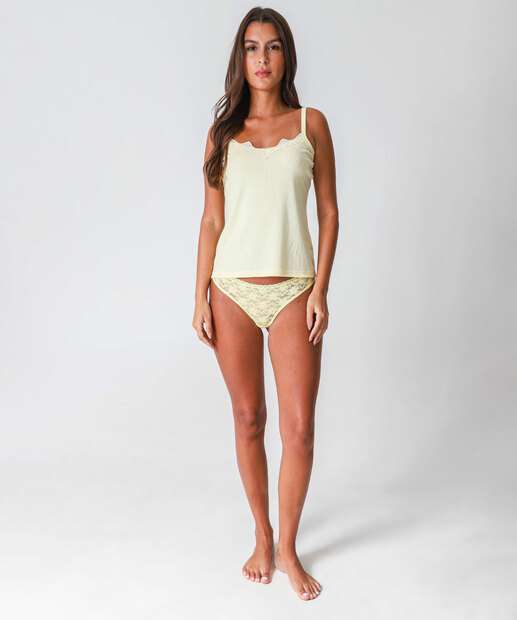 Blusa Pijama Feminino Avulso Marisa Amarelo