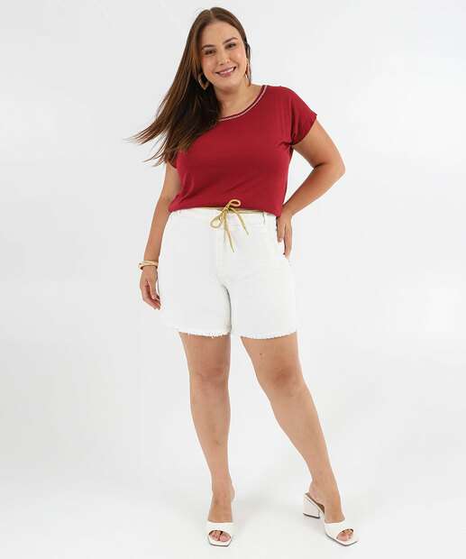 Image_Short Plus Size Sarja Feminino Barra Desfiada Off White