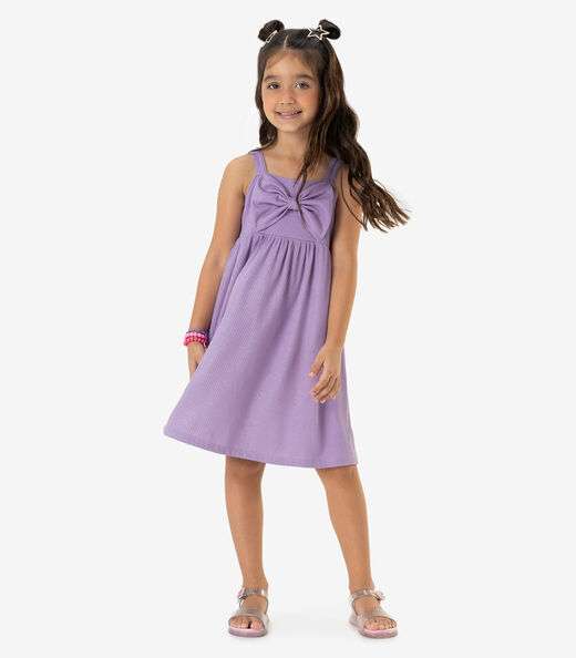 Vestido Infantil Com Laço Rovi Kids Roxo