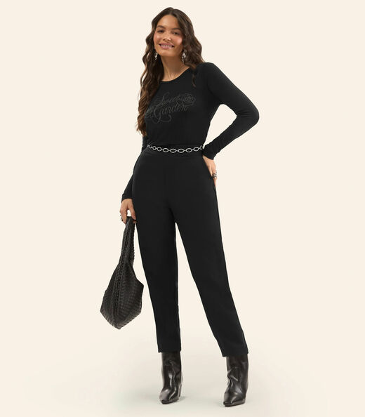 Image_Calça Reta Feminino Em Alfaiate Rovitex Preto