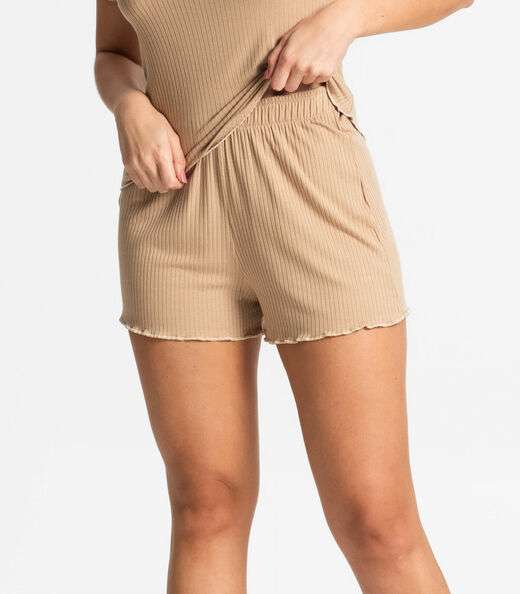 Pijama Feminino Canelado Select Marrom