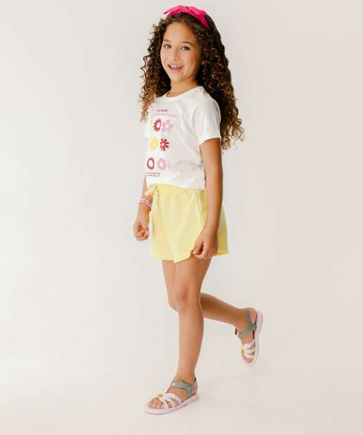 Short Infantil Moletinho Clochard Tam 4 a 10