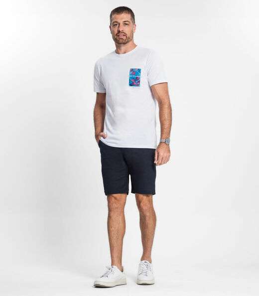 Camiseta Masculina Em Meia Malha Diametro Branco