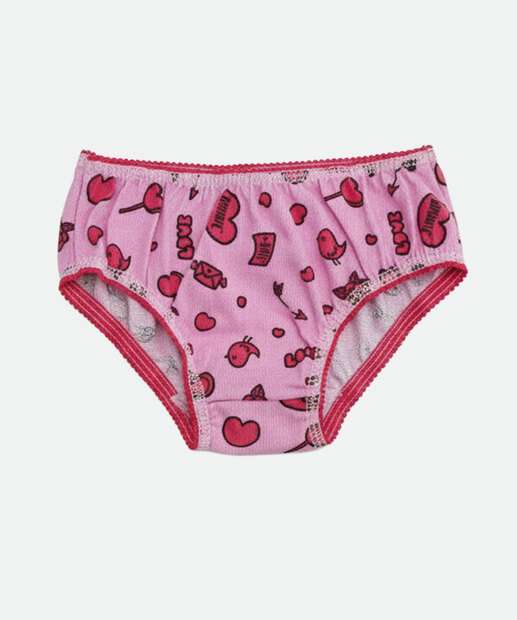 Kit 5 Calcinhas Infantil Ursinho Tam 2 a 12