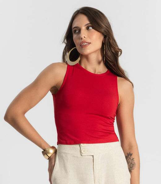 Regata De Viscotorcion Básica Feminina Endless Vermelho