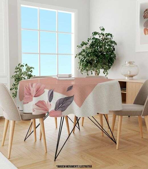 Image_Toalha De Mesa Redonda Wevans Rosa