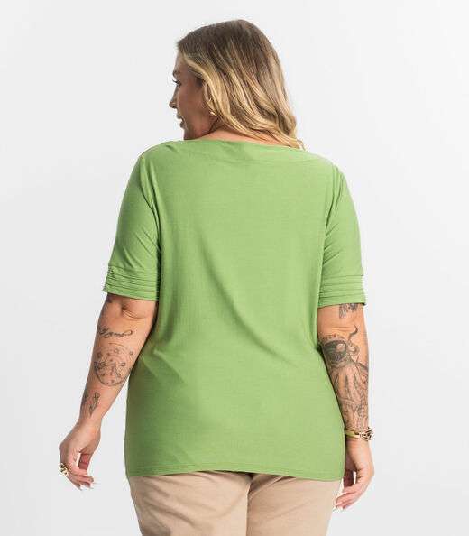 Blusa Feminina Manga Curta Secret Glam Verde
