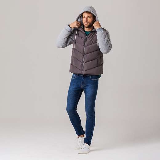 Jaqueta Puffer com Moletom Masculina Urban Rock e Soda