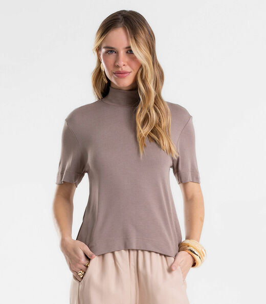 Image_Blusa Feminina Gola Alta ViscoTrico Básica Endless Cinza