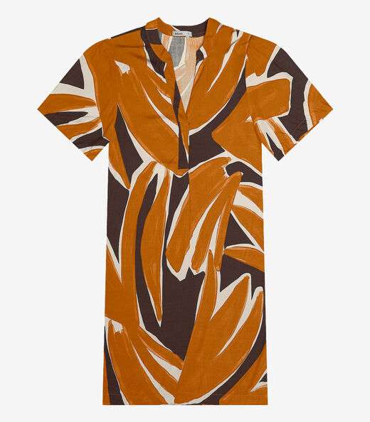 Vestido Curto Estampado Endless Marrom