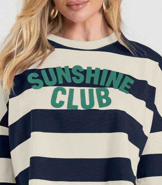 T- Shirt Feminina Cropped Dianna Azul