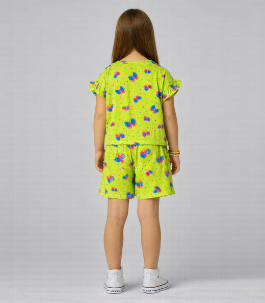 Conjunto Infantil Menina Com Babado Select Verde
