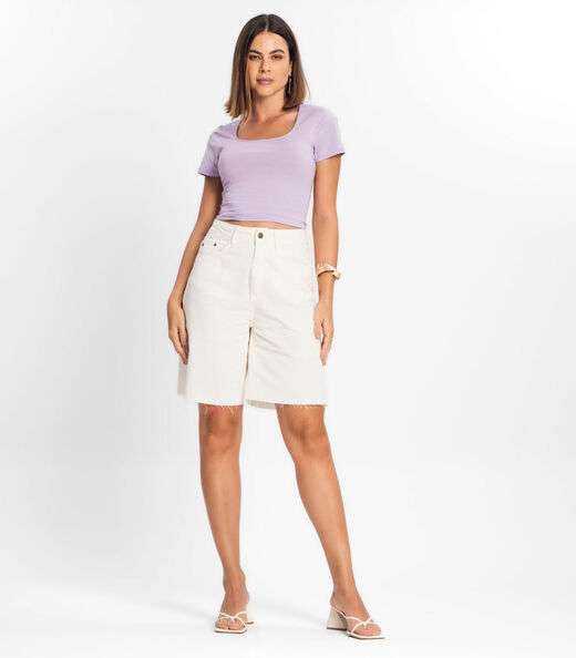 Blusa Cropped Feminina Rovitex Roxo