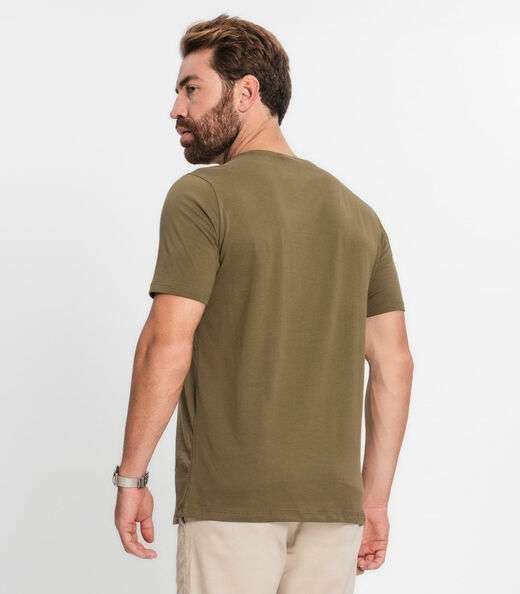 Camiseta Masculina Plus Size Meia Malha Diametro Verde