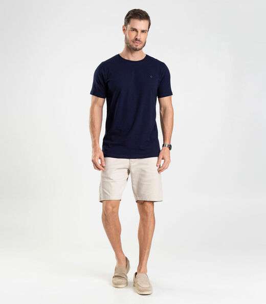 Camiseta Masculina Básica Meia Malha Diametro Azul