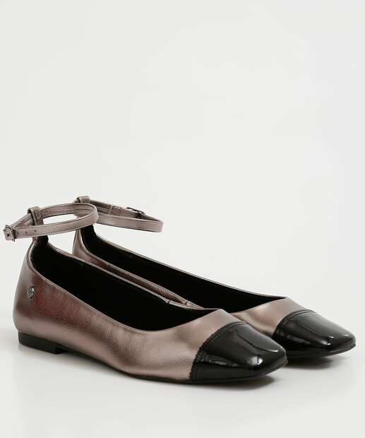 Sapatilha Feminina Metalizada Recorte Via Uno 