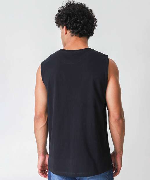 Regata Masculina Machão Estampa Frontal Marisa Preto