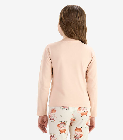 Blusa Manga Longa Cotton Rovi Kids Bege
