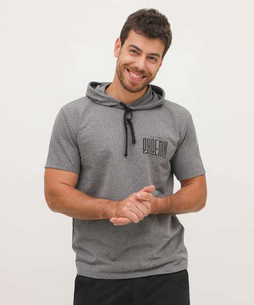 Camiseta Masculina Moletinho  Capuz Mescla MR