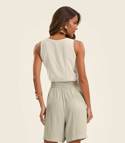 Regata Feminina Listarda Lurex Rovitex Bege