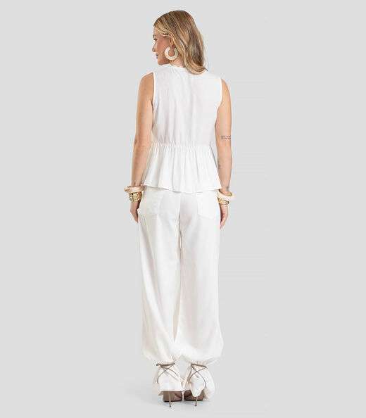 Regata Feminina em Tecido de Viscose Dianna Bege