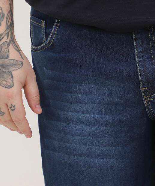 Bermuda Plus Size Masculina Jeans Bolsos