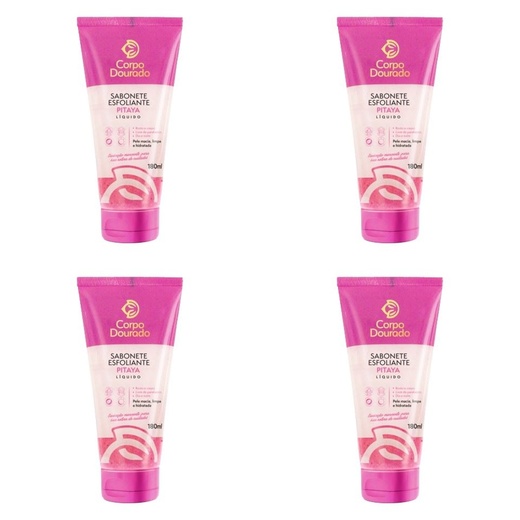 Image_Kit c/4 Sabonetes Esfoliante Corpo Dourado 180ml Amora