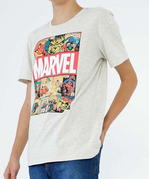 Camiseta Juvenil Manga Curta Vingadores Marvel Tam 10 a 16
