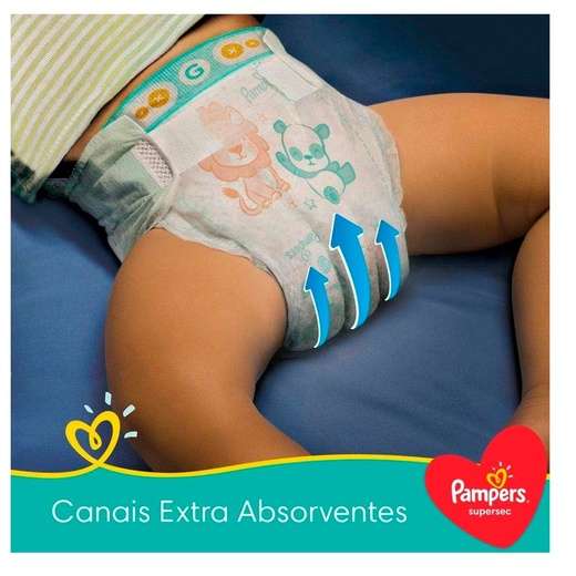 Fralda Descartável Pampers Supersec Pacotão M 30 Unidades