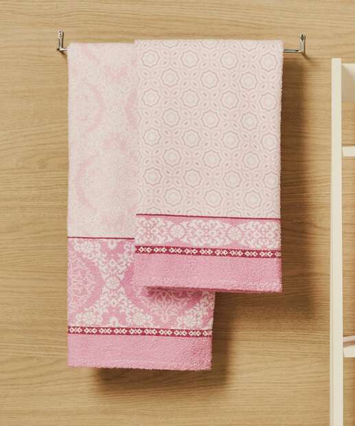 Jogo de Toalha Banho e Rosto Adorno Ele e Ela Lepper 4 Peças