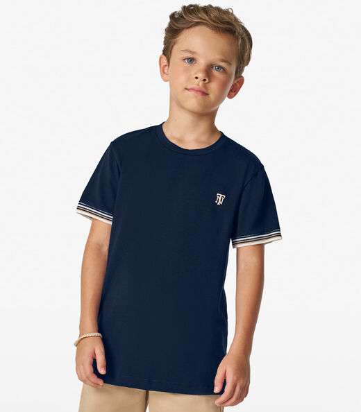 Camiseta Menino em Cotton Leve Trick Nick Azul
