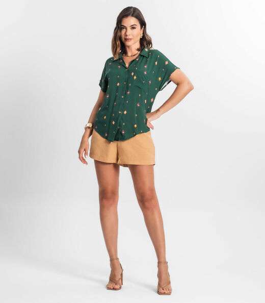 Camisa Feminina Manga Curta Select Verde